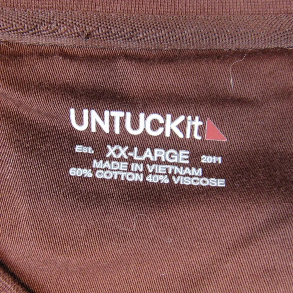 UNTUCKit Henley Sweatshirt Mens XXL Brown Excellent Veneroso 41307 Long Sleeve